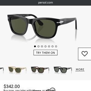 Persol Black Wayfarer Sunglasses with Signature Arrow sides Iconic Women’s 2951